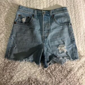 Levi’s light wash denim shorts